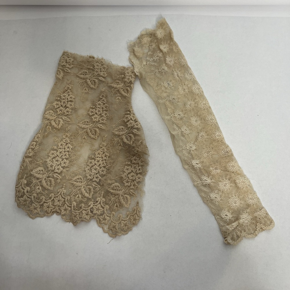 Antique Lace Dress Pieces Parts Sleeve Leg Undergarment Edwardian